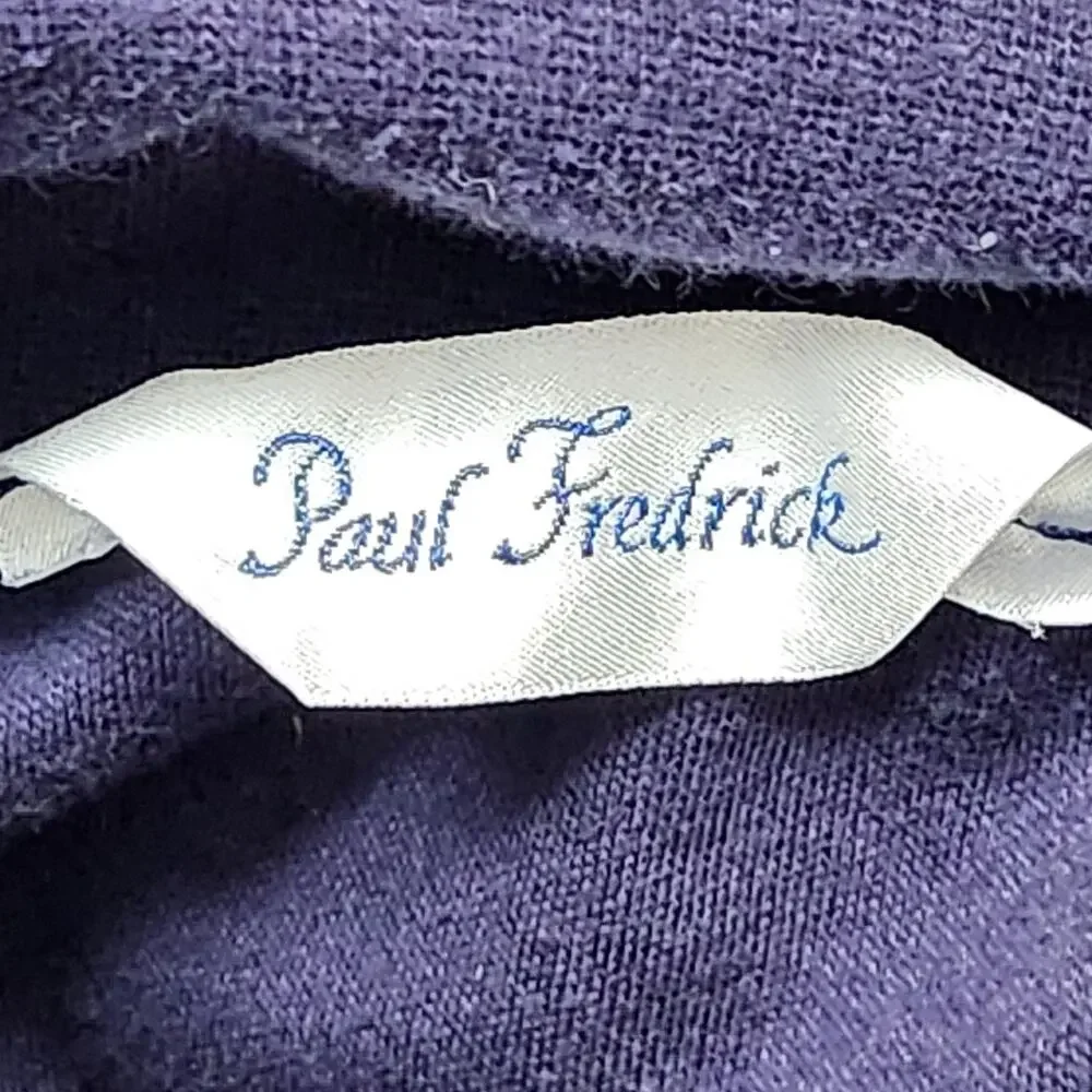 Paul Fredrick Sweater Mens XL Purple Cotton Turtleneck Knit Pullover Made USA